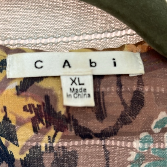 Colorful Tie Front Floral Semi-Sheer Blouse Overlay Cardigan Sz XL Cabi EUC - Picture 2 of 4